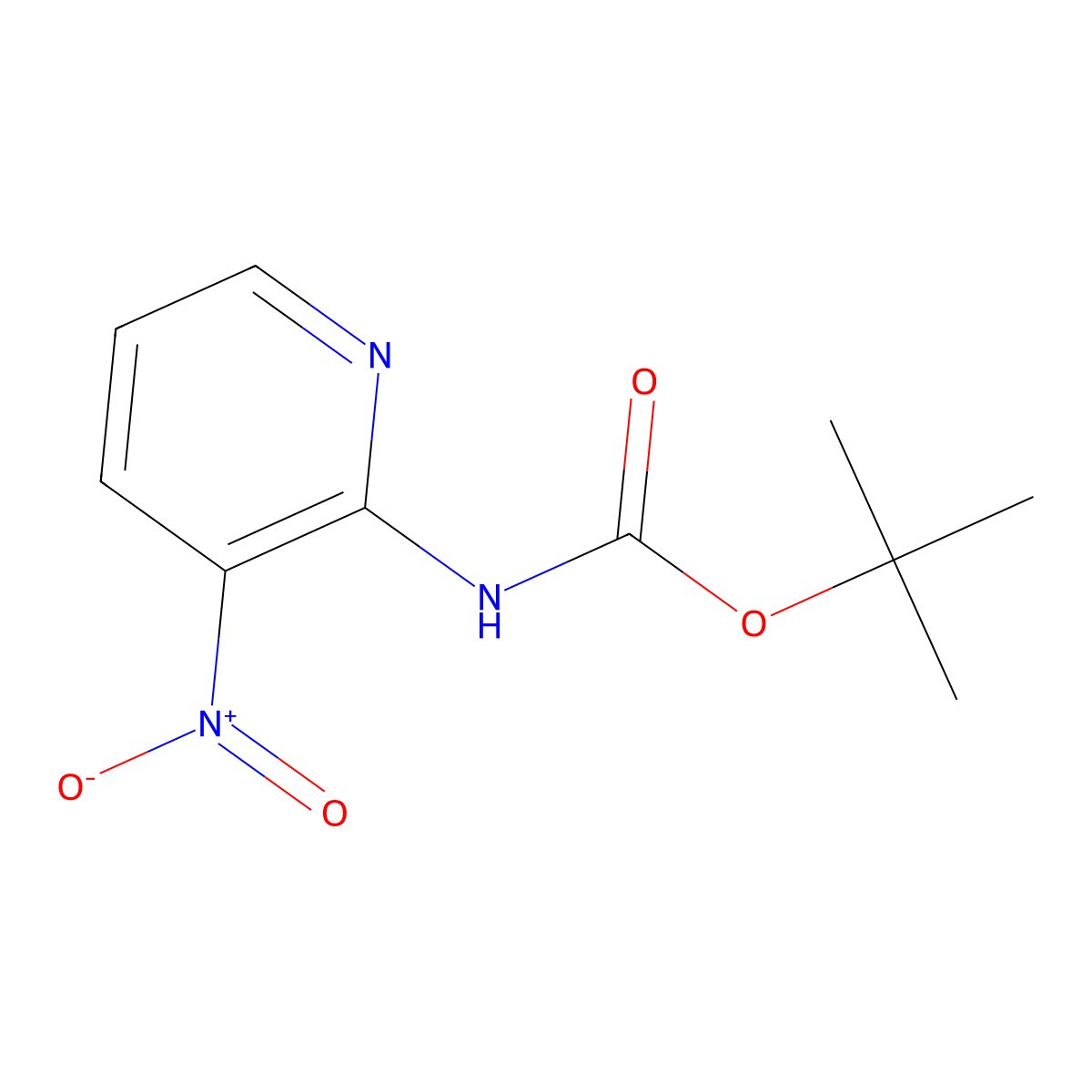 tert-Butyl (3-nitropyridin-2-yl)carbamate molecular structure, CAS 1040363-53-8
