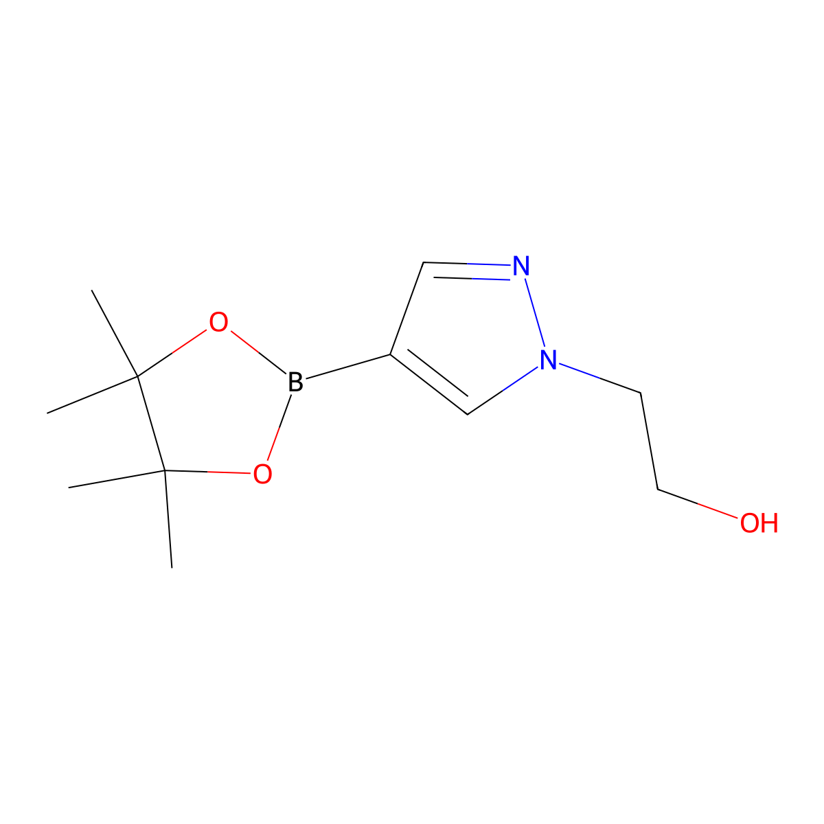2-(4-(4,4,5,5-Tetramethyl-1,3,2-dioxaborolan-2-yl)-1H-pyrazol-1-yl)ethan-1-ol molecular structure, CAS 1040377-08-9