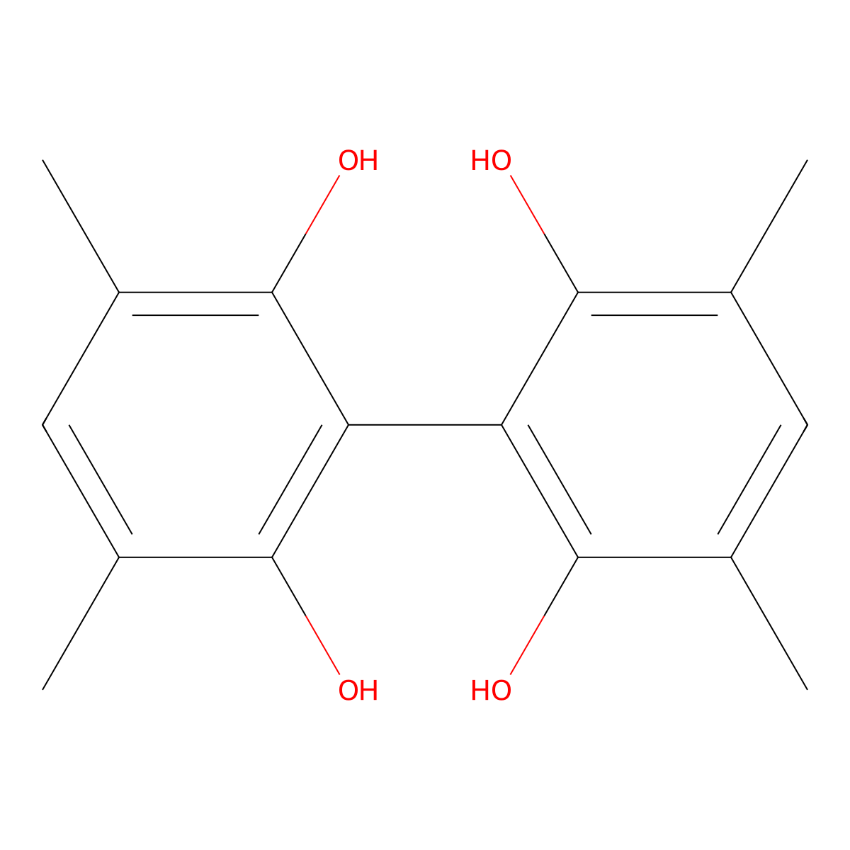 3,3',5,5'-Tetramethyl-biphenyl-2,2',6,6'-tetraol molecular structure, CAS 1040379-11-0