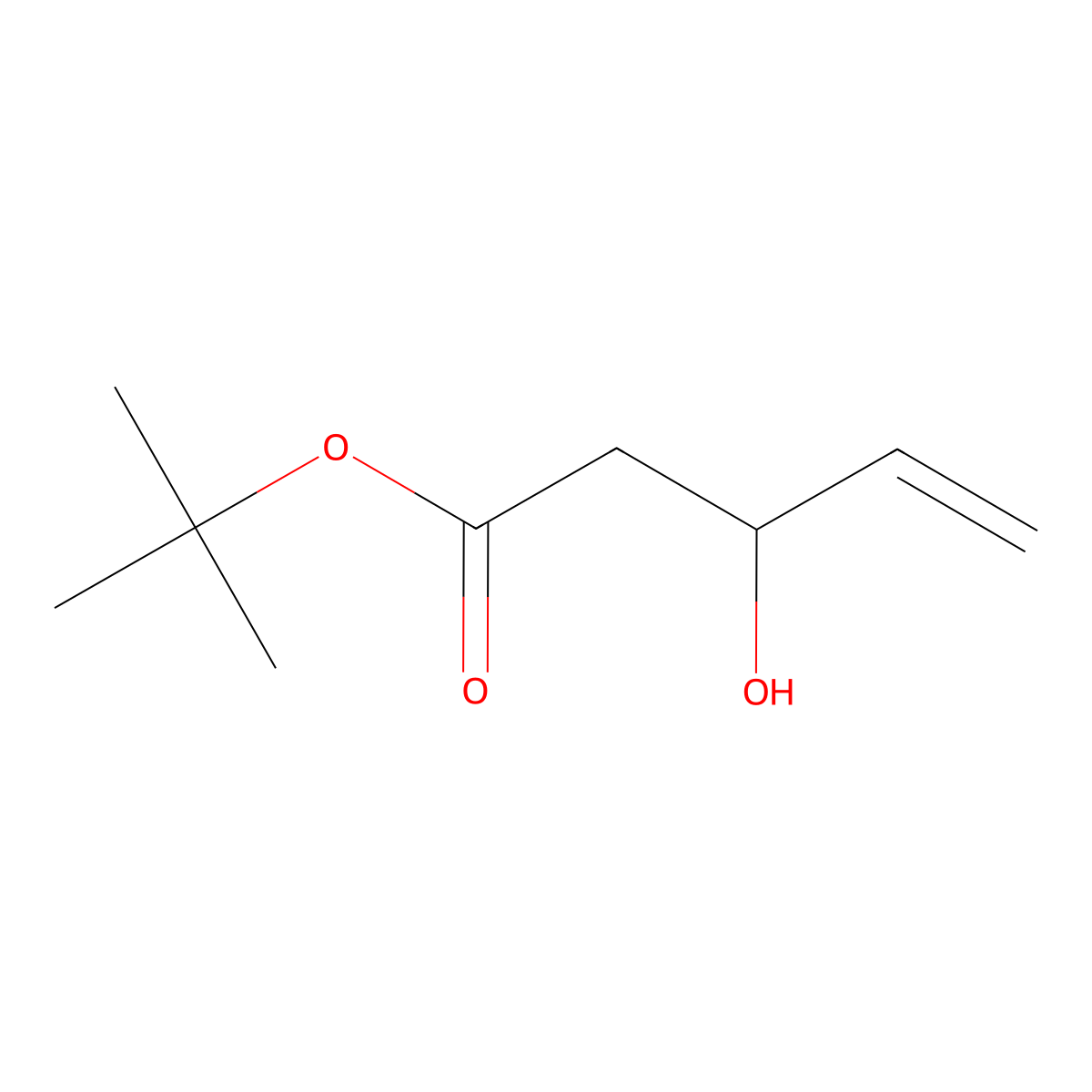 (S)-tert-butyl 3-hydroxypent-4-enoate molecular structure, CAS 1040390-31-5