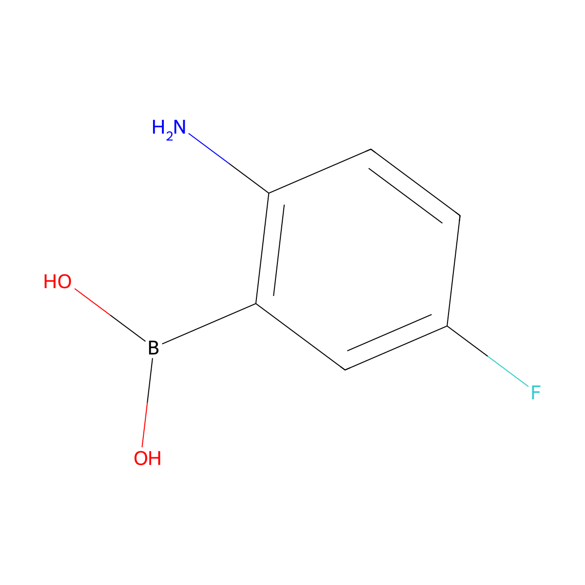 (2-Amino-5-fluorophenyl)boronic acid molecular structure, CAS 1040400-87-0