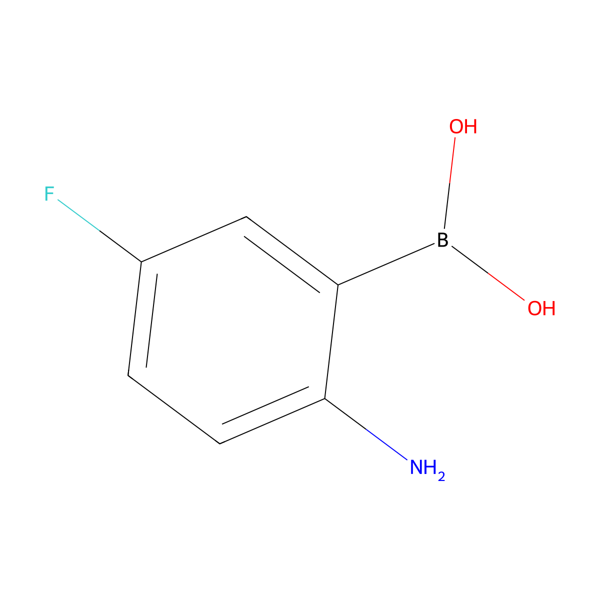 (2-Amino-5-fluorophenyl)boronic acid molecular structure, CAS 1040400-87-0