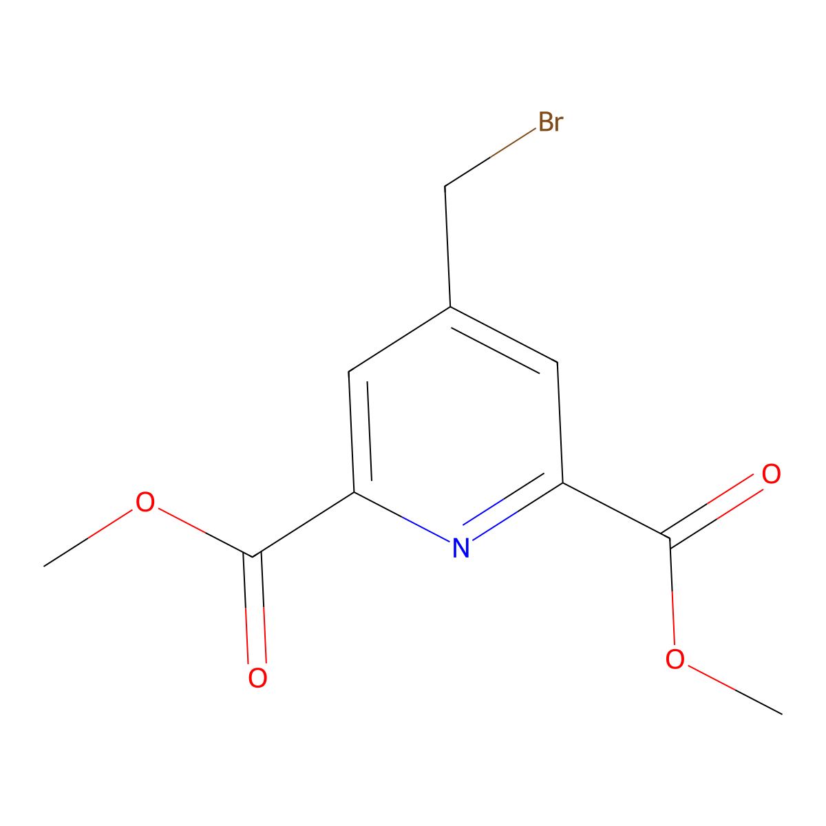 Dimethyl 4-(bromomethyl)pyridine-2,6-dicarboxylate molecular structure, CAS 1040401-17-9