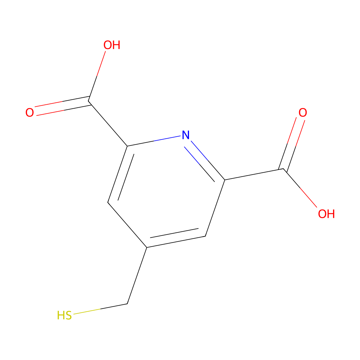 4-(Sulfanylmethyl)pyridine-2,6-dicarboxylic acid molecular structure, CAS 1040401-18-0