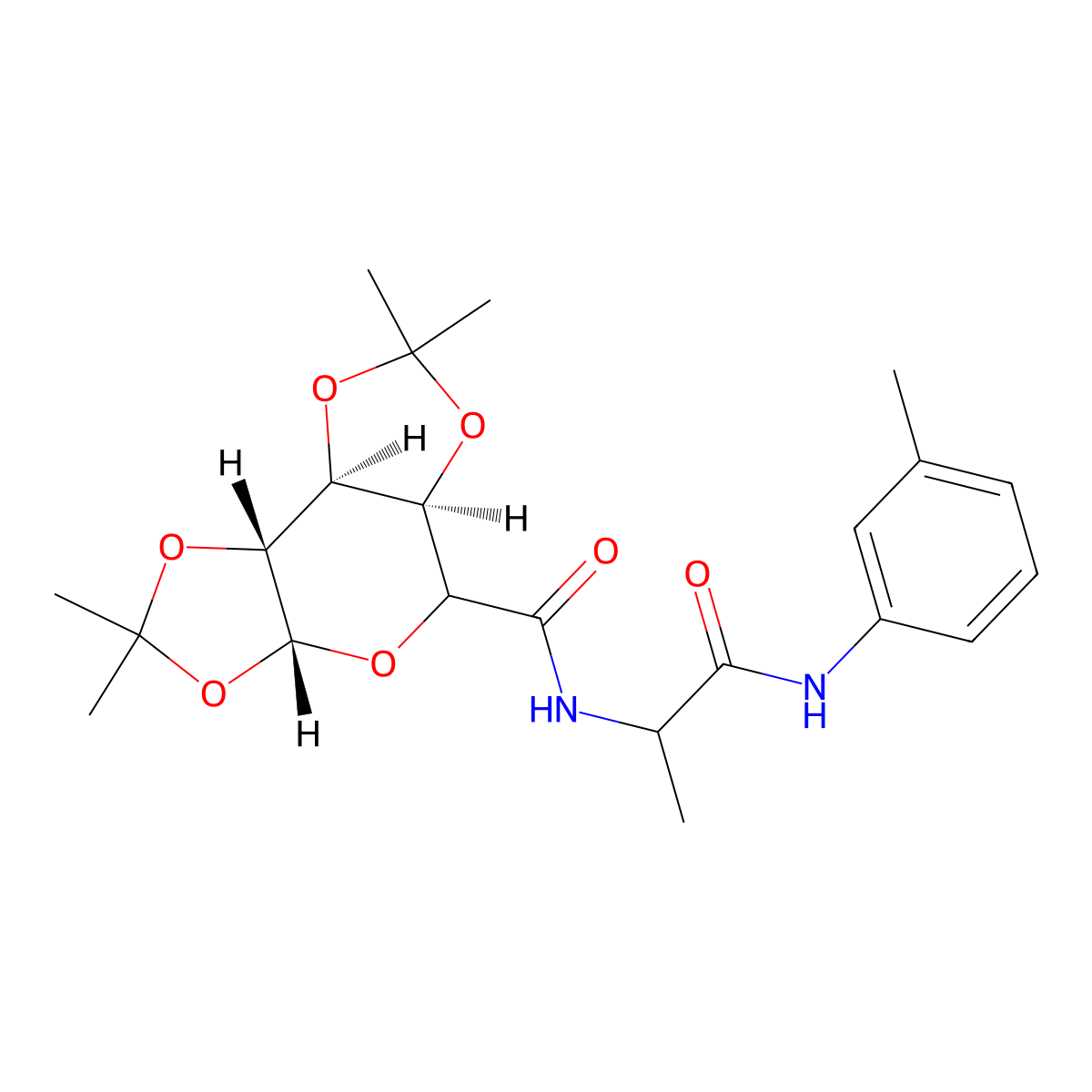 (1S,2R,6R,9R)-4,4,11,11-tetramethyl-N-[1-(3-methylanilino)-1-oxopropan-2-yl]-3,5,7,10,12-pentaoxatricyclo[7.3.0.02,6]dodecane-8-carboxamide molecular structure, CAS 1040404-73-6