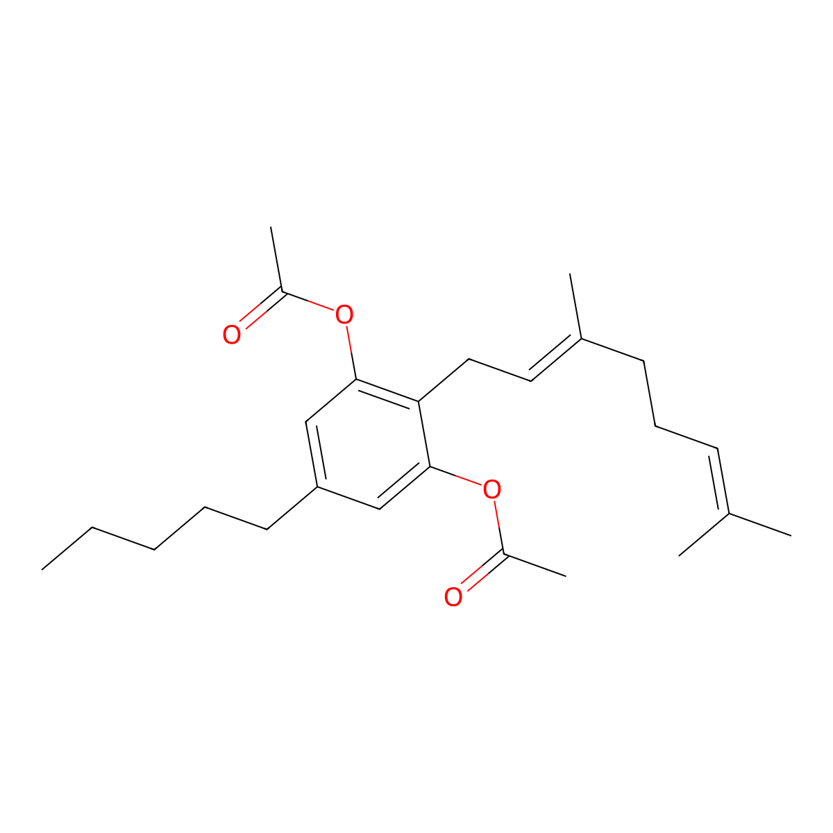 Cannabigerol diacetate molecular structure, CAS 1040411-87-7