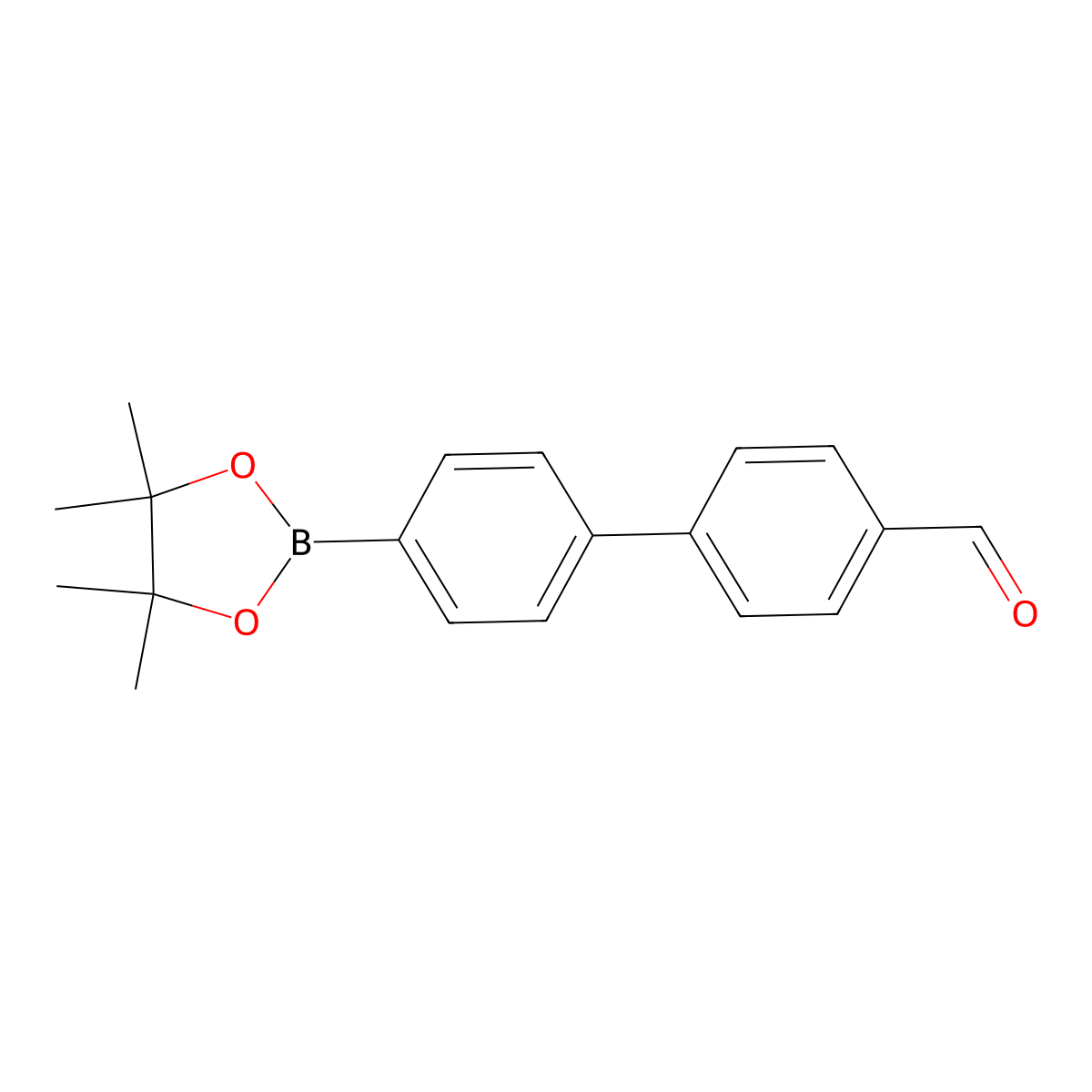 4'-(4,4,5,5-Tetramethyl-1,3,2-dioxaborolan-2-yl)-(1,1'-biphenyl)-4-carbaldehyde molecular structure, CAS 1040424-52-9