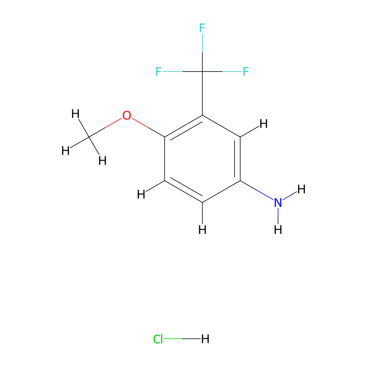 4-Methoxy-3-(trifluoromethyl)aniline hydrochloride molecular structure, CAS 104044-32-8
