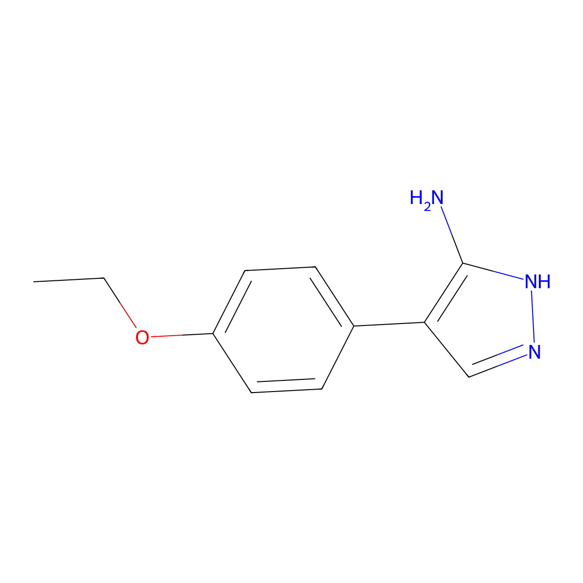 4-(4-ethoxyphenyl)-1H-pyrazol-5-amine molecular structure, CAS 1040454-88-3
