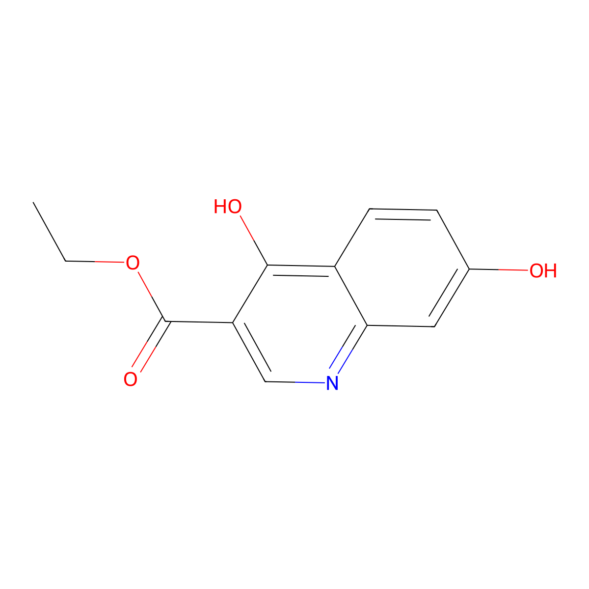 Ethyl 4,7-dihydroxyquinoline-3-carboxylate molecular structure, CAS 104047-30-5