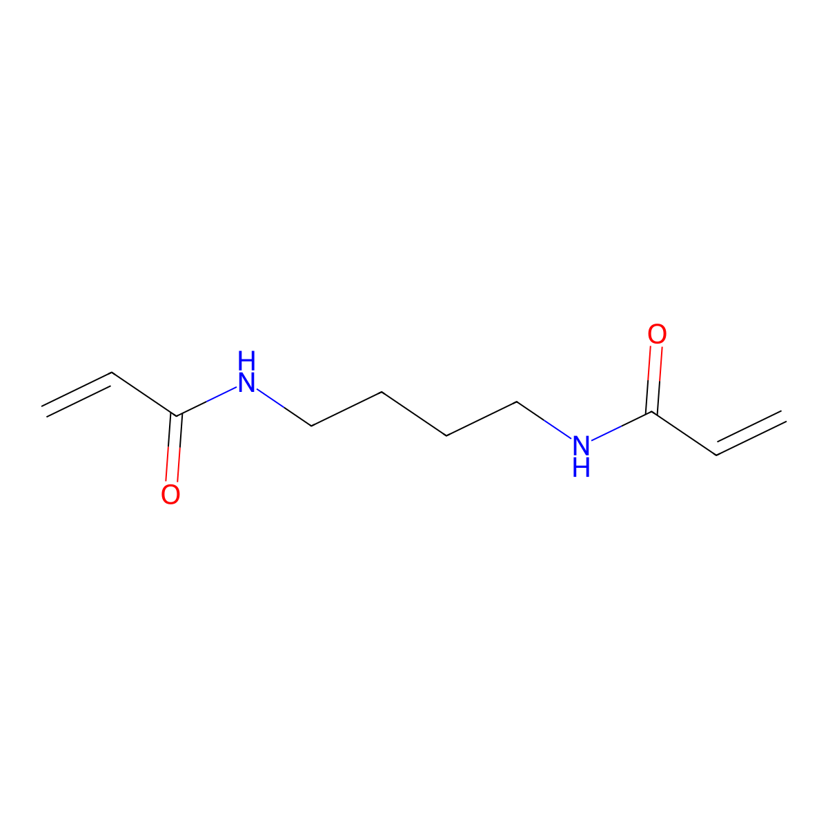 N,N'-(Butane-1,4-diyl)diacrylamide molecular structure, CAS 10405-38-6