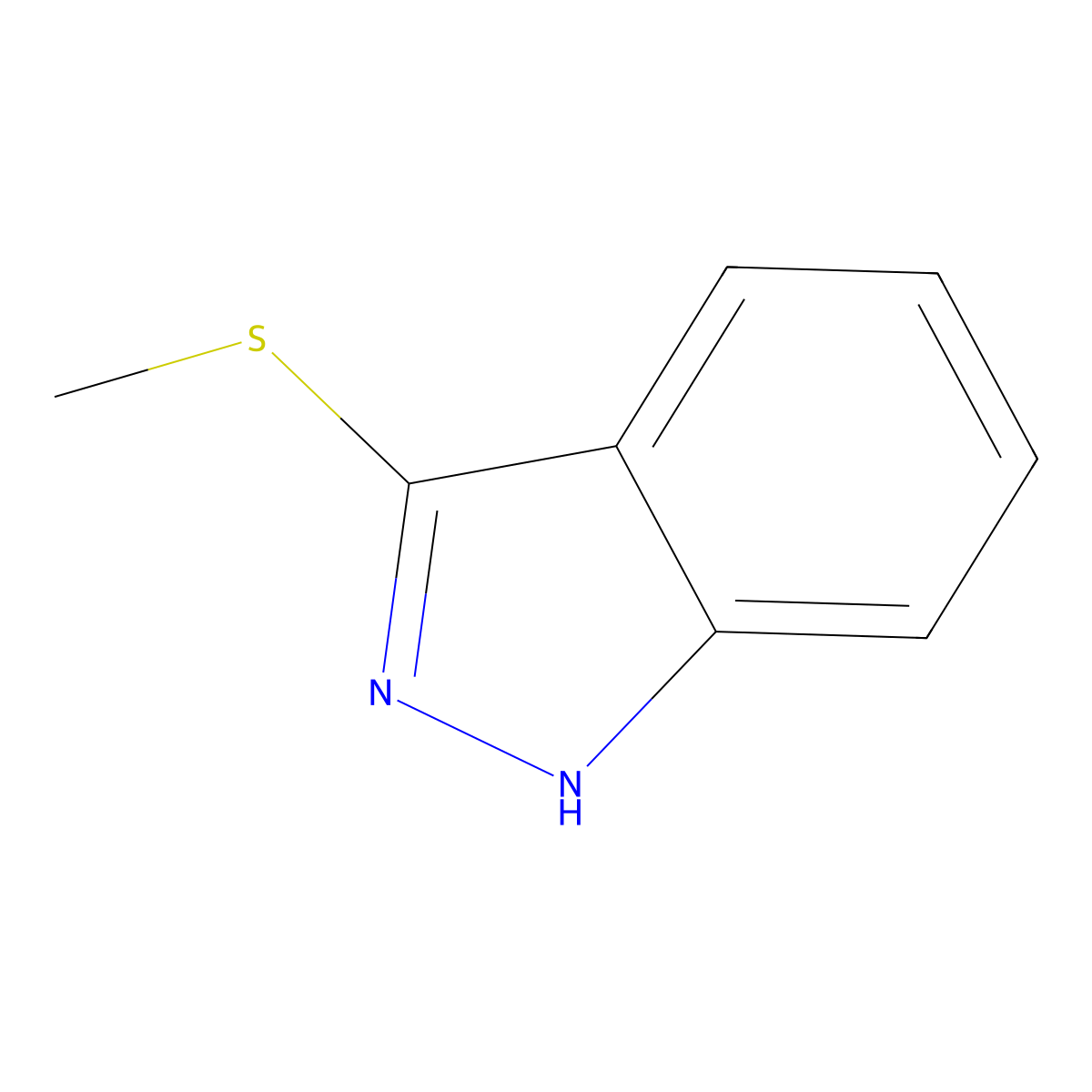 3-(methylthio)-1H-indazole molecular structure, CAS 1040502-51-9