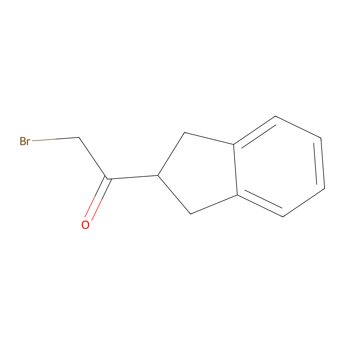 2-bromo-1-(2,3-dihydro-1H-inden-2-yl)ethan-1-one molecular structure, CAS 104054-41-3