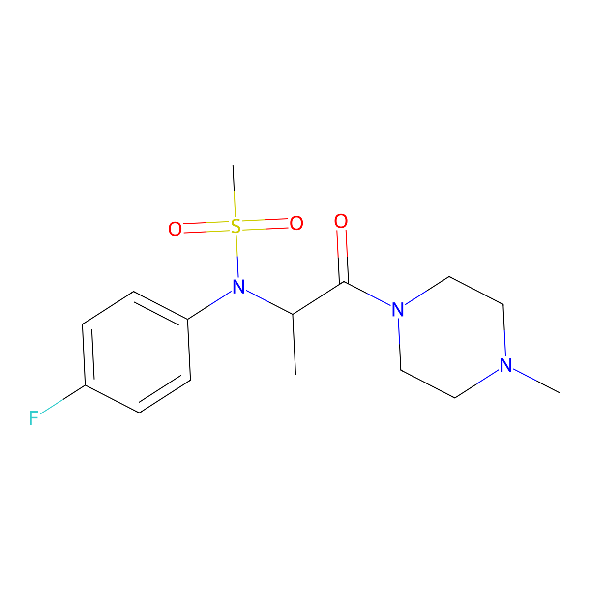 N-(4-fluorophenyl)-N-[1-(4-methylpiperazin-1-yl)-1-oxopropan-2-yl]methanesulfonamide molecular structure, CAS 1040555-68-7