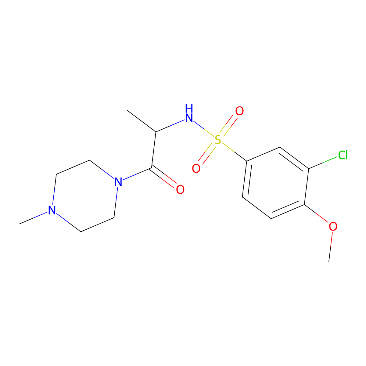 3-chloro-4-methoxy-N-[1-(4-methylpiperazin-1-yl)-1-oxopropan-2-yl]benzenesulfonamide molecular structure, CAS 1040557-20-7