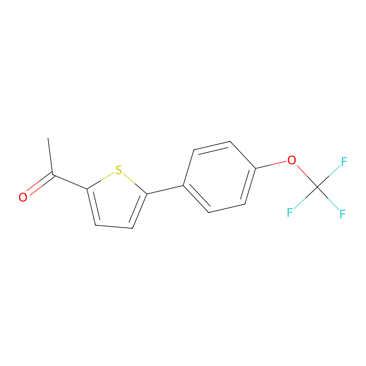 1-(5-(4-(Trifluoromethoxy)phenyl)thien-2-yl)ethanone molecular structure, CAS 1040563-18-5