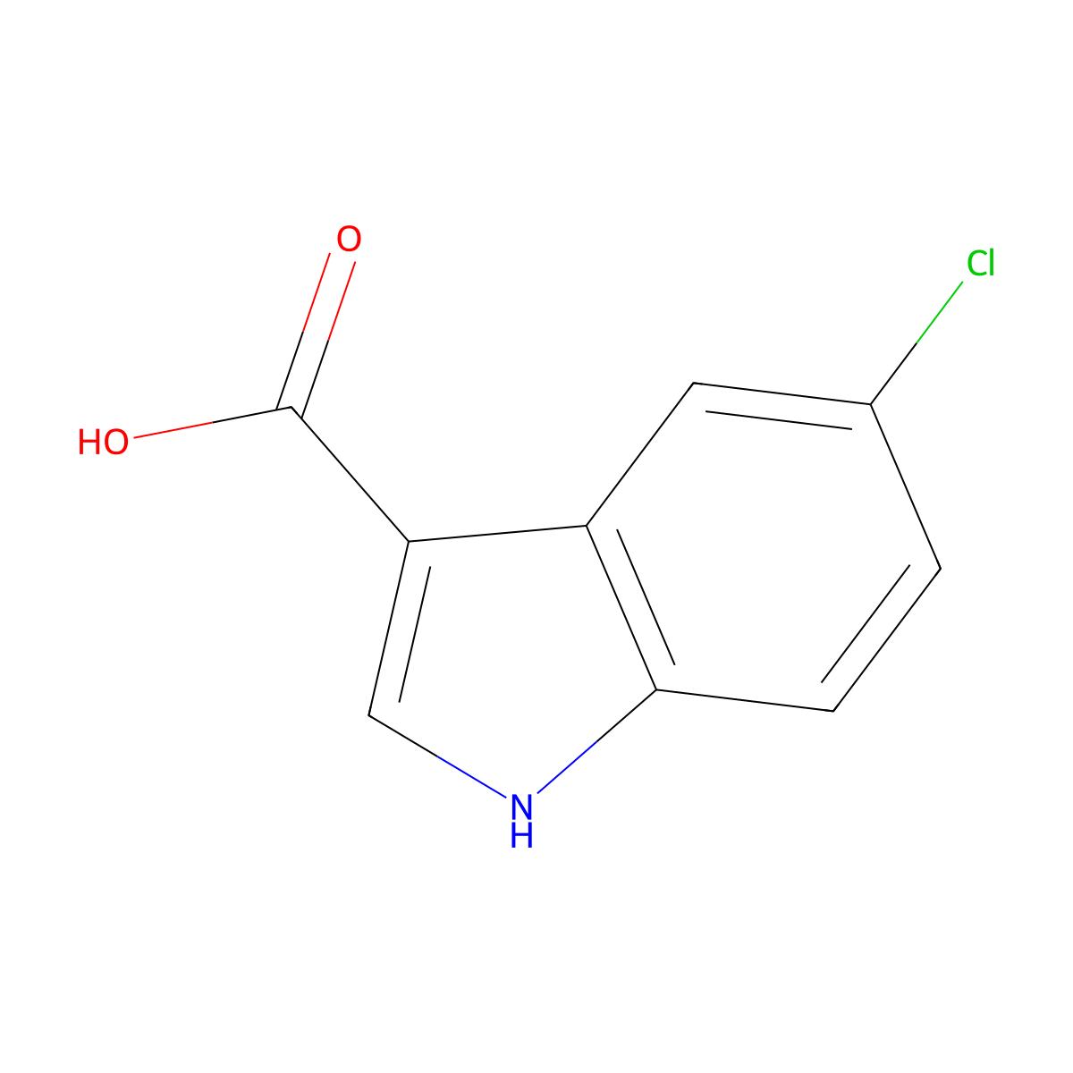 5-Chloro-1H-indole-3-carboxylic acid molecular structure, CAS 10406-05-0