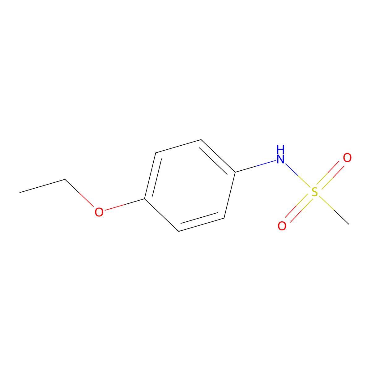 N-(4-ethoxyphenyl)methanesulfonamide molecular structure, CAS 10406-66-3