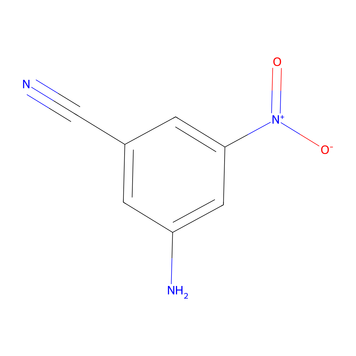 3-Amino-5-nitrobenzonitrile molecular structure, CAS 10406-92-5