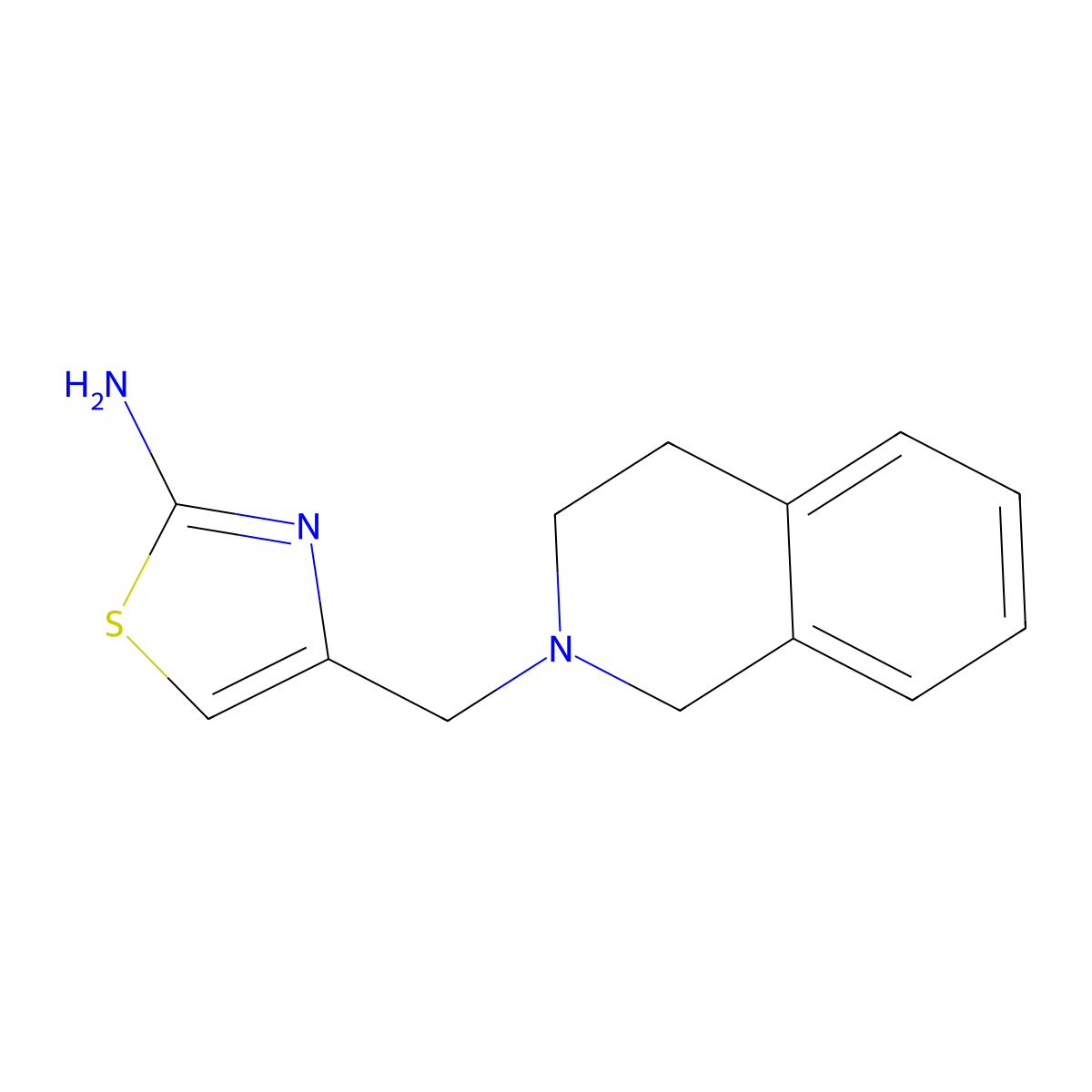4-(3,4-Dihydroisoquinolin-2(1H)-ylmethyl)-1,3-thiazol-2-amine molecular structure, CAS 1040631-49-9