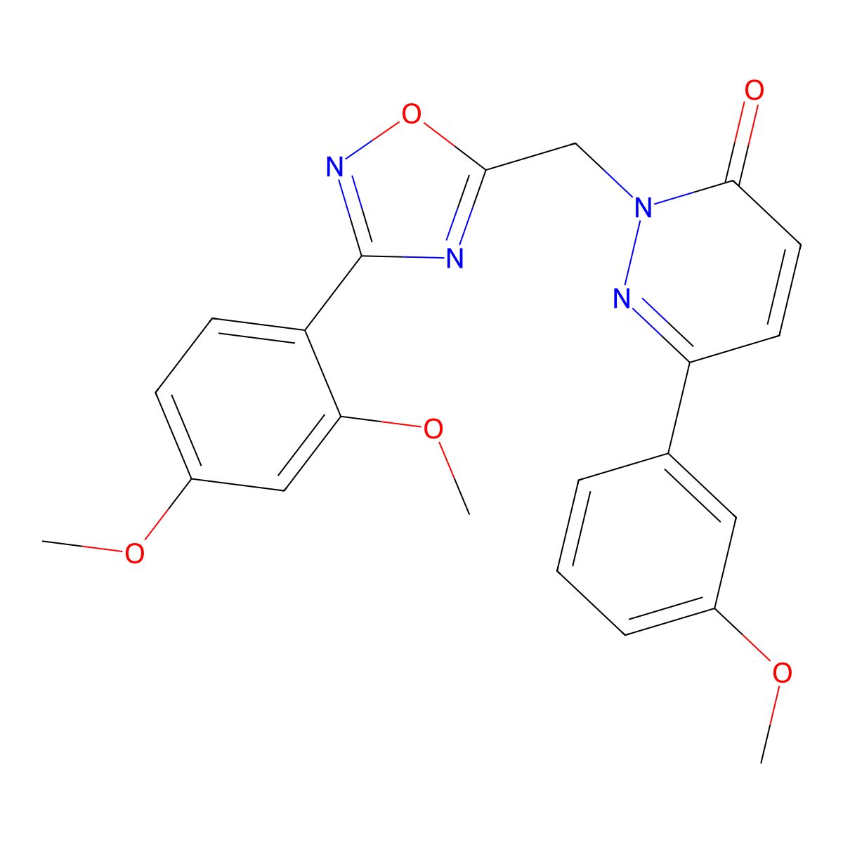 2-((3-(2,4-dimethoxyphenyl)-1,2,4-oxadiazol-5-yl)methyl)-6-(3-methoxyphenyl)pyridazin-3(2H)-one molecular structure, CAS 1040631-54-6
