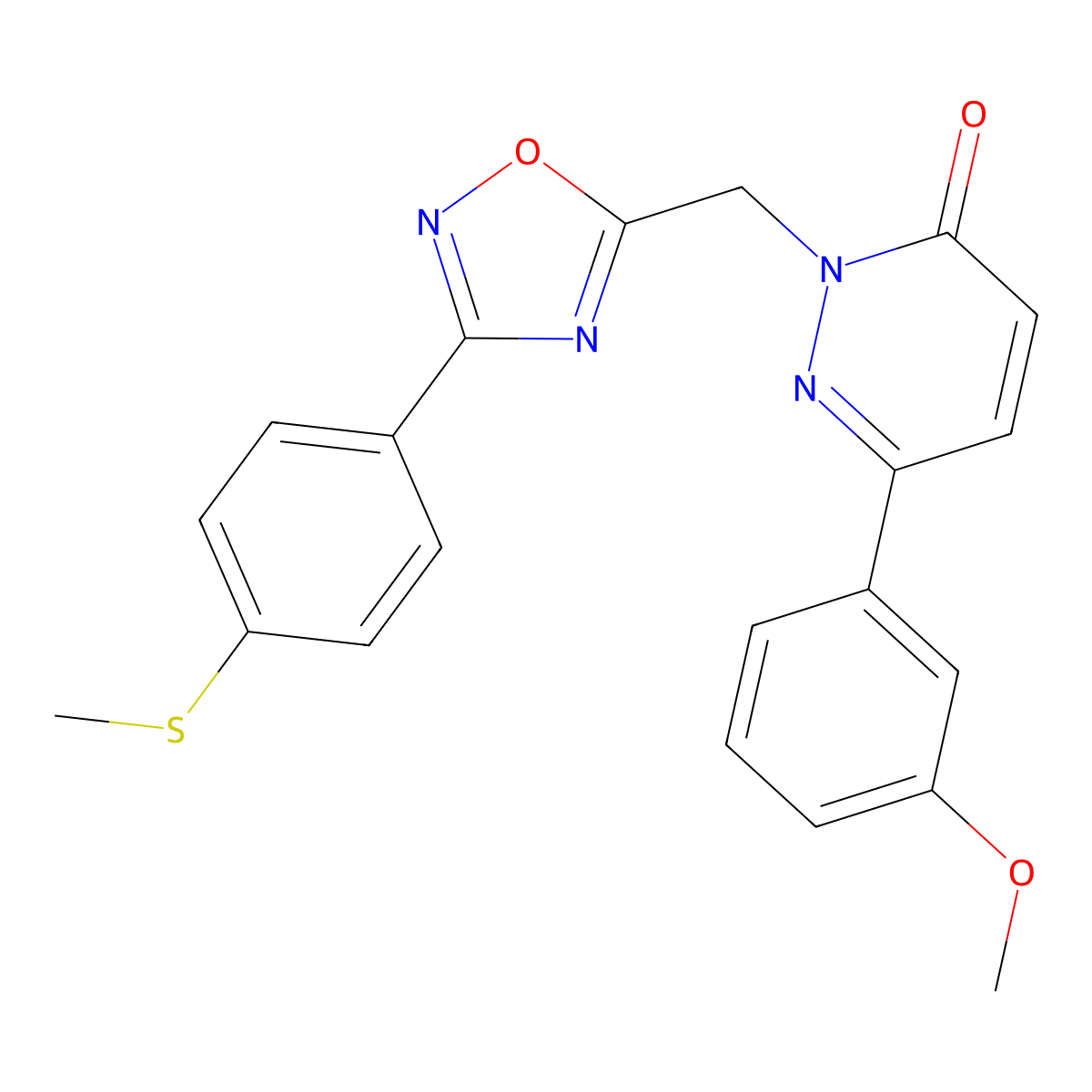 6-(3-methoxyphenyl)-2-((3-(4-(methylthio)phenyl)-1,2,4-oxadiazol-5-yl)methyl)pyridazin-3(2H)-one molecular structure, CAS 1040631-58-0