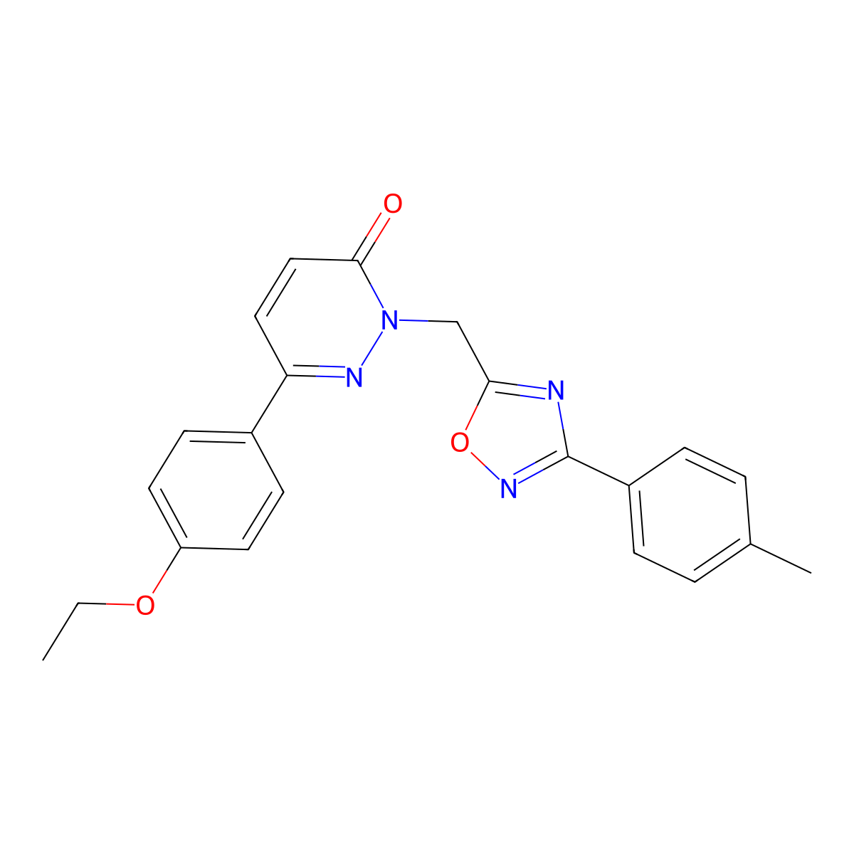 6-(4-ethoxyphenyl)-2-((3-(p-tolyl)-1,2,4-oxadiazol-5-yl)methyl)pyridazin-3(2H)-one molecular structure, CAS 1040631-60-4