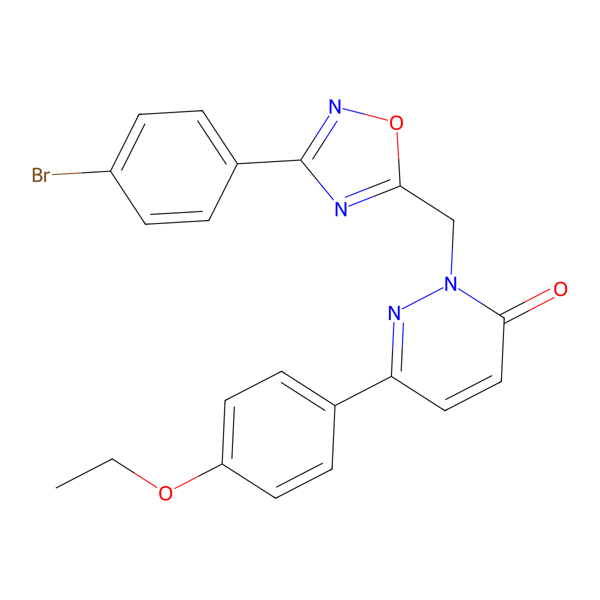 2-{[3-(4-Bromophenyl)-1,2,4-oxadiazol-5-yl]methyl}-6-(4-ethoxyphenyl)-2,3-dihydropyridazin-3-one molecular structure, CAS 1040631-62-6
