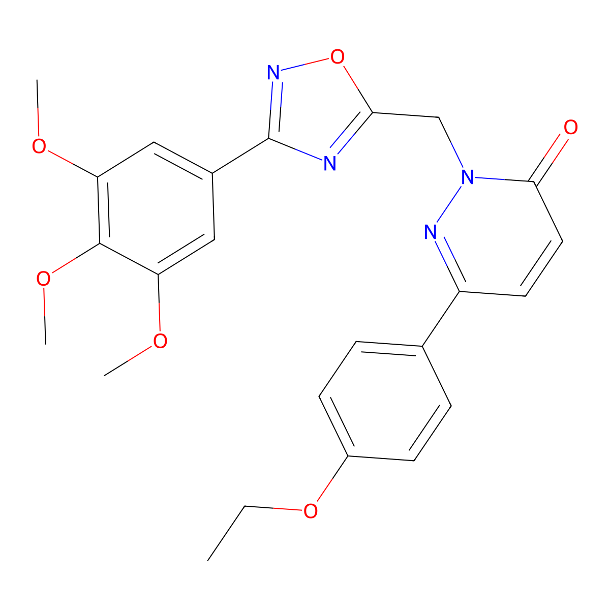 6-(4-ethoxyphenyl)-2-((3-(3,4,5-trimethoxyphenyl)-1,2,4-oxadiazol-5-yl)methyl)pyridazin-3(2H)-one molecular structure, CAS 1040631-64-8