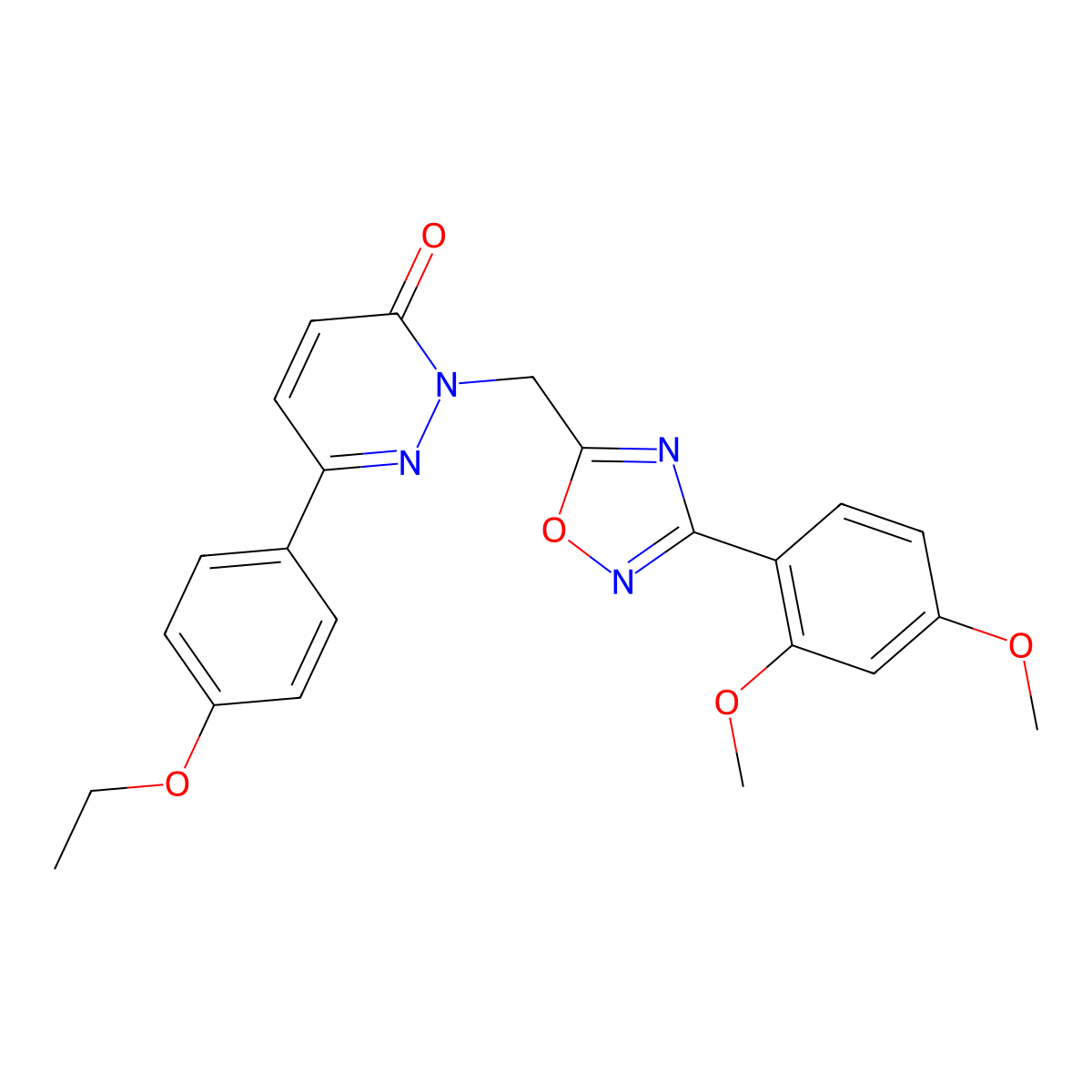 2-((3-(2,4-dimethoxyphenyl)-1,2,4-oxadiazol-5-yl)methyl)-6-(4-ethoxyphenyl)pyridazin-3(2H)-one molecular structure, CAS 1040631-66-0