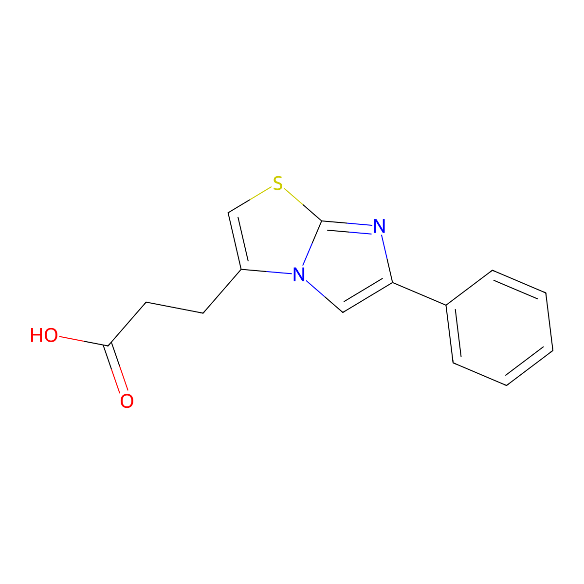 3-(6-Phenylimidazo[2,1-b][1,3]thiazol-3-yl)propanoic acid molecular structure, CAS 1040631-67-1