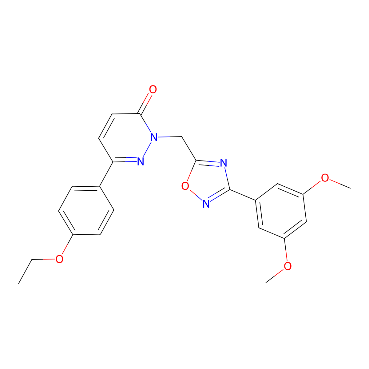2-{[3-(3,5-Dimethoxyphenyl)-1,2,4-oxadiazol-5-yl]methyl}-6-(4-ethoxyphenyl)-2,3-dihydropyridazin-3-one molecular structure, CAS 1040631-68-2