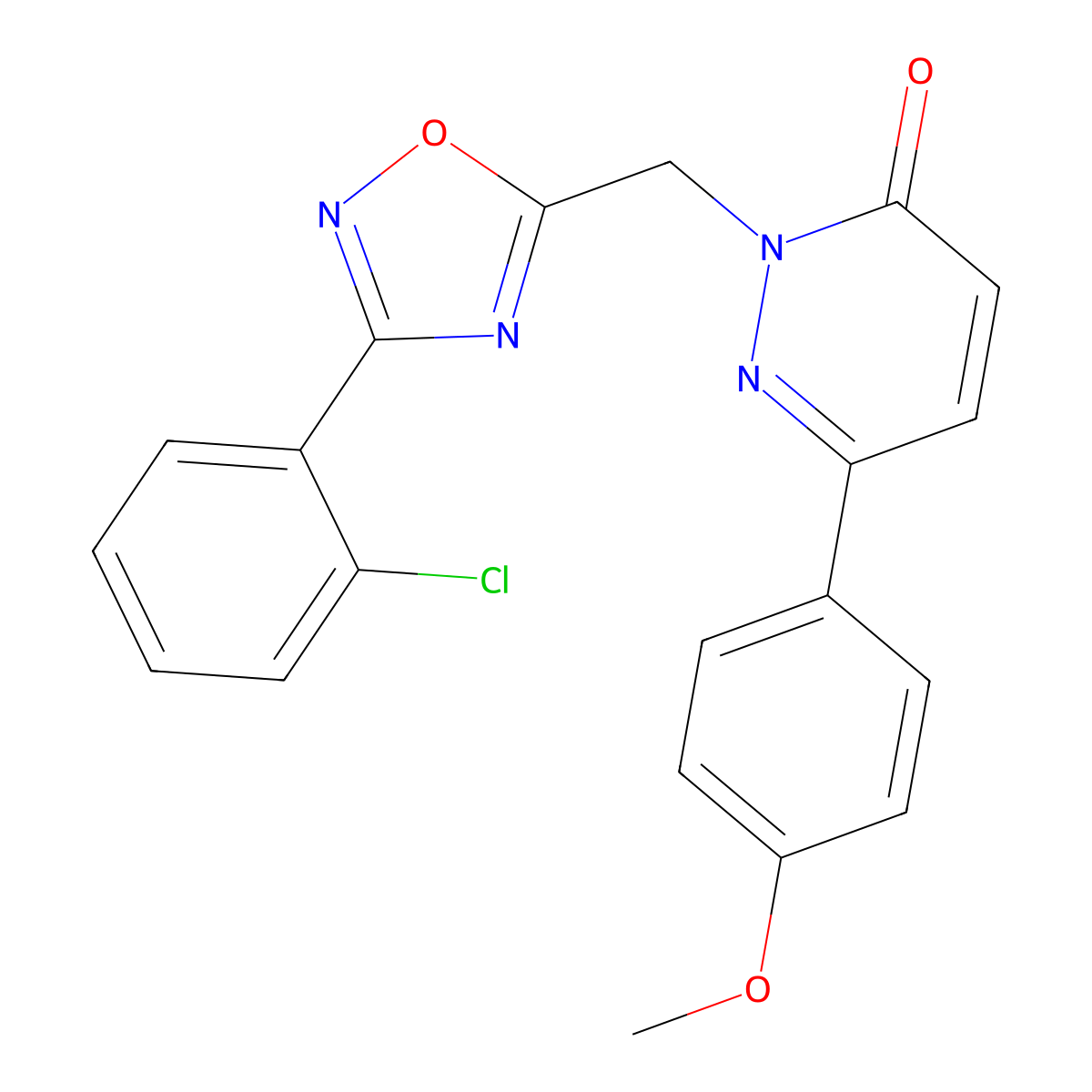 2-{[3-(2-Chlorophenyl)-1,2,4-oxadiazol-5-yl]methyl}-6-(4-methoxyphenyl)-2,3-dihydropyridazin-3-one molecular structure, CAS 1040631-72-8