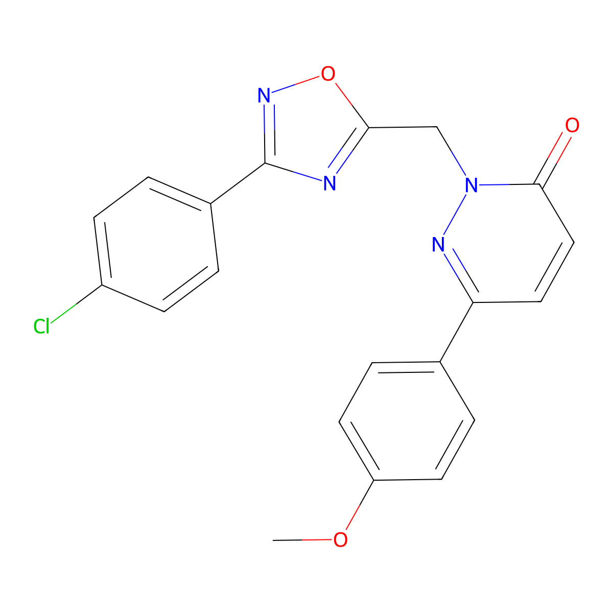 2-{[3-(4-Chlorophenyl)-1,2,4-oxadiazol-5-yl]methyl}-6-(4-methoxyphenyl)-2,3-dihydropyridazin-3-one molecular structure, CAS 1040631-74-0