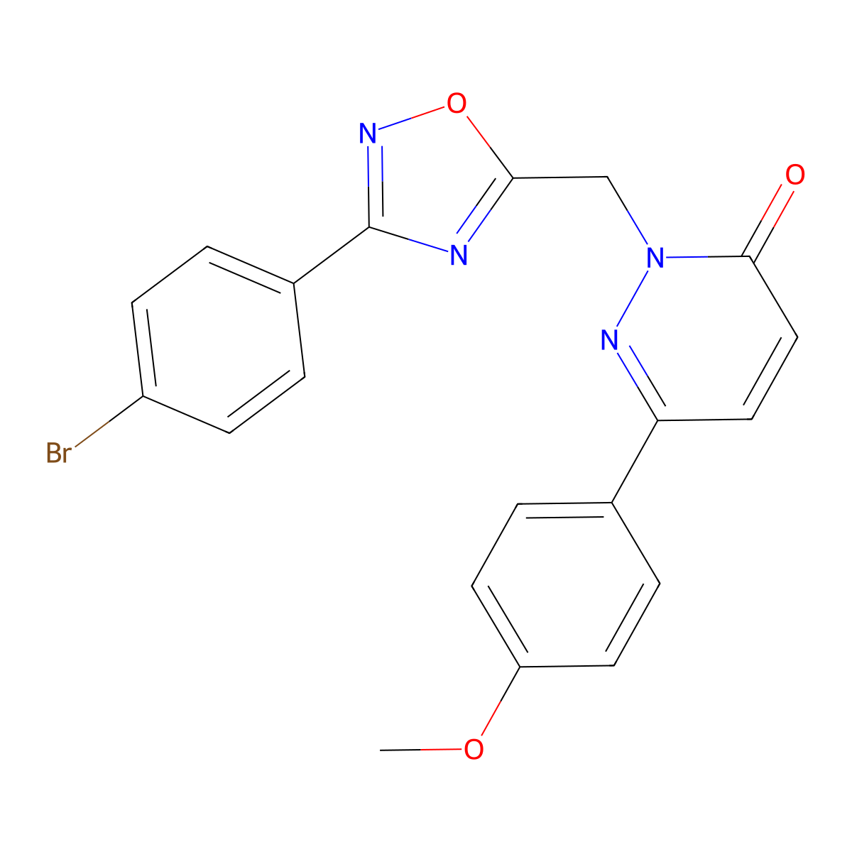 2-{[3-(4-Bromophenyl)-1,2,4-oxadiazol-5-yl]methyl}-6-(4-methoxyphenyl)-2,3-dihydropyridazin-3-one molecular structure, CAS 1040631-77-3