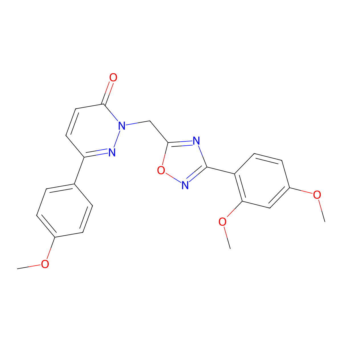 2-((3-(2,4-dimethoxyphenyl)-1,2,4-oxadiazol-5-yl)methyl)-6-(4-methoxyphenyl)pyridazin-3(2H)-one molecular structure, CAS 1040631-79-5