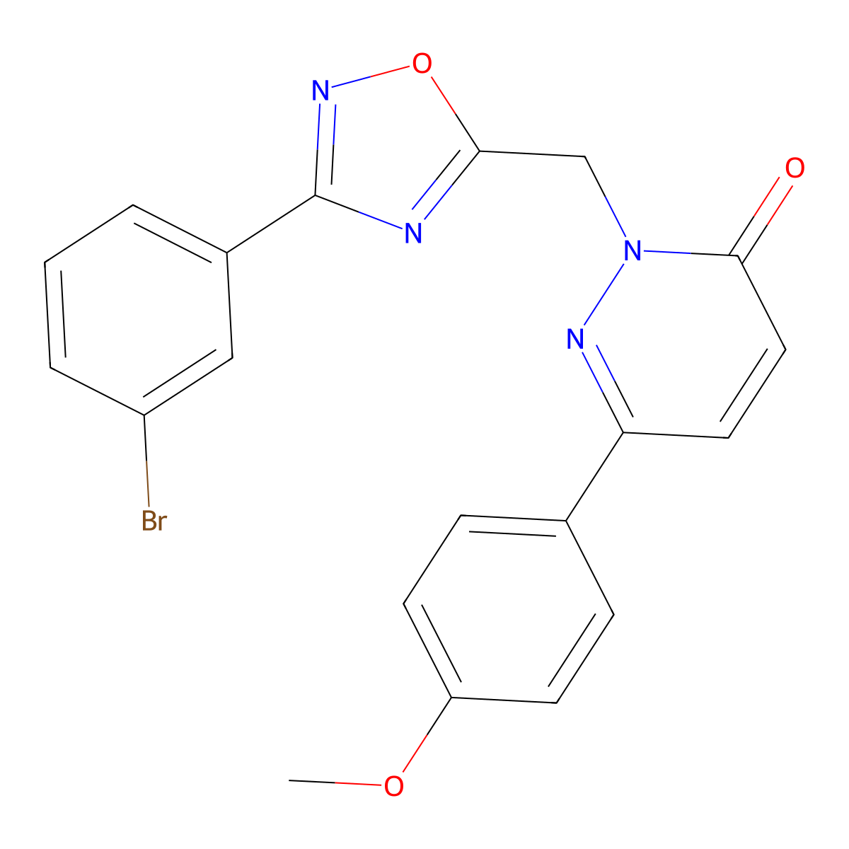 2-{[3-(3-Bromophenyl)-1,2,4-oxadiazol-5-yl]methyl}-6-(4-methoxyphenyl)-2,3-dihydropyridazin-3-one molecular structure, CAS 1040631-83-1