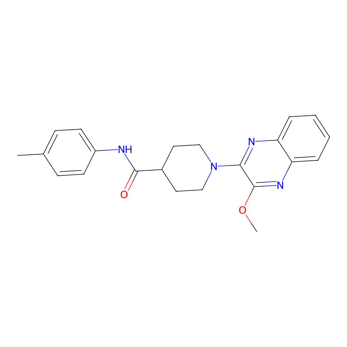1-(3-methoxyquinoxalin-2-yl)-N-(4-methylphenyl)piperidine-4-carboxamide molecular structure, CAS 1040632-97-0