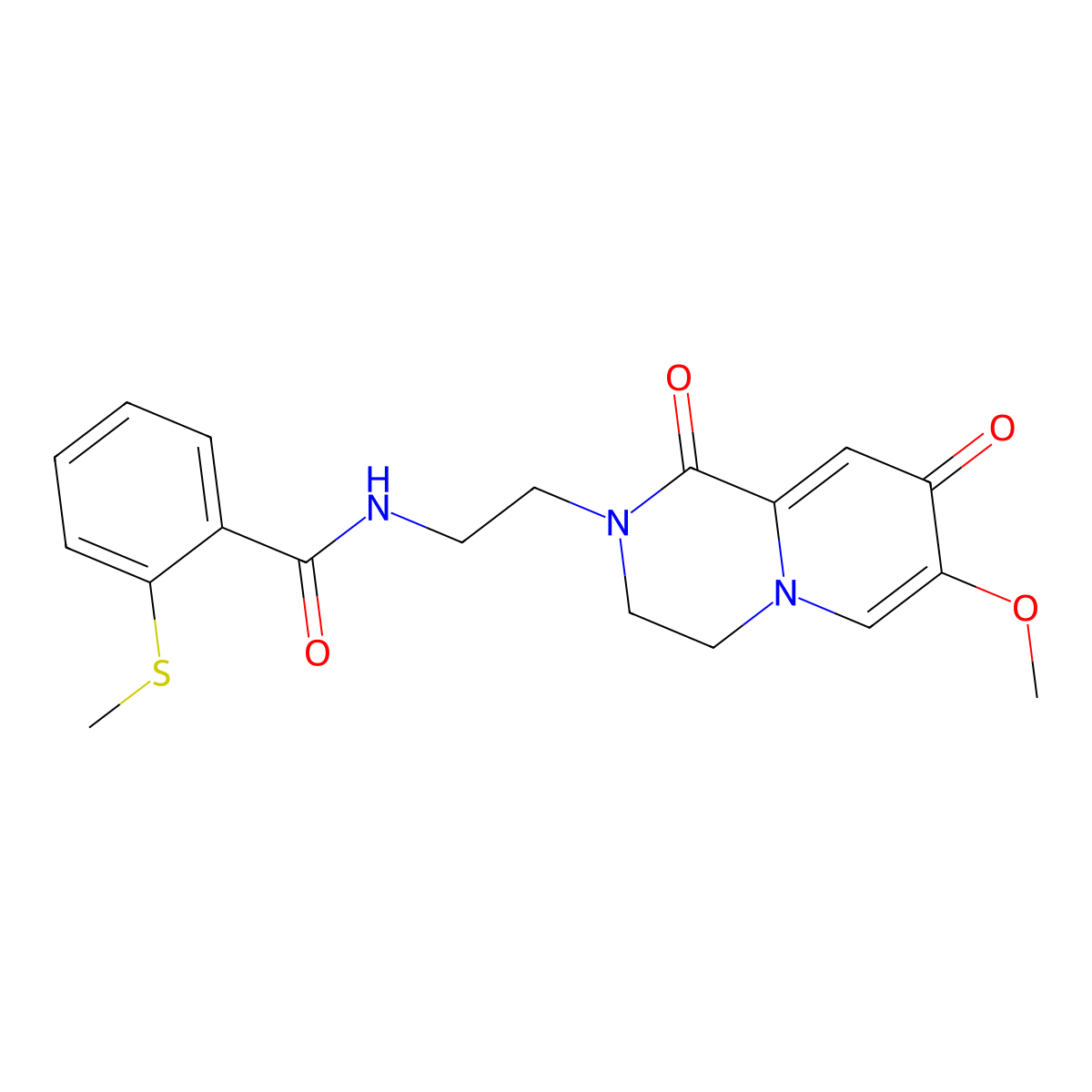 N-(2-{7-methoxy-1,8-dioxo-1H,2H,3H,4H,8H-pyrido[1,2-a]pyrazin-2-yl}ethyl)-2-(methylsulfanyl)benzamide molecular structure, CAS 1040633-23-5