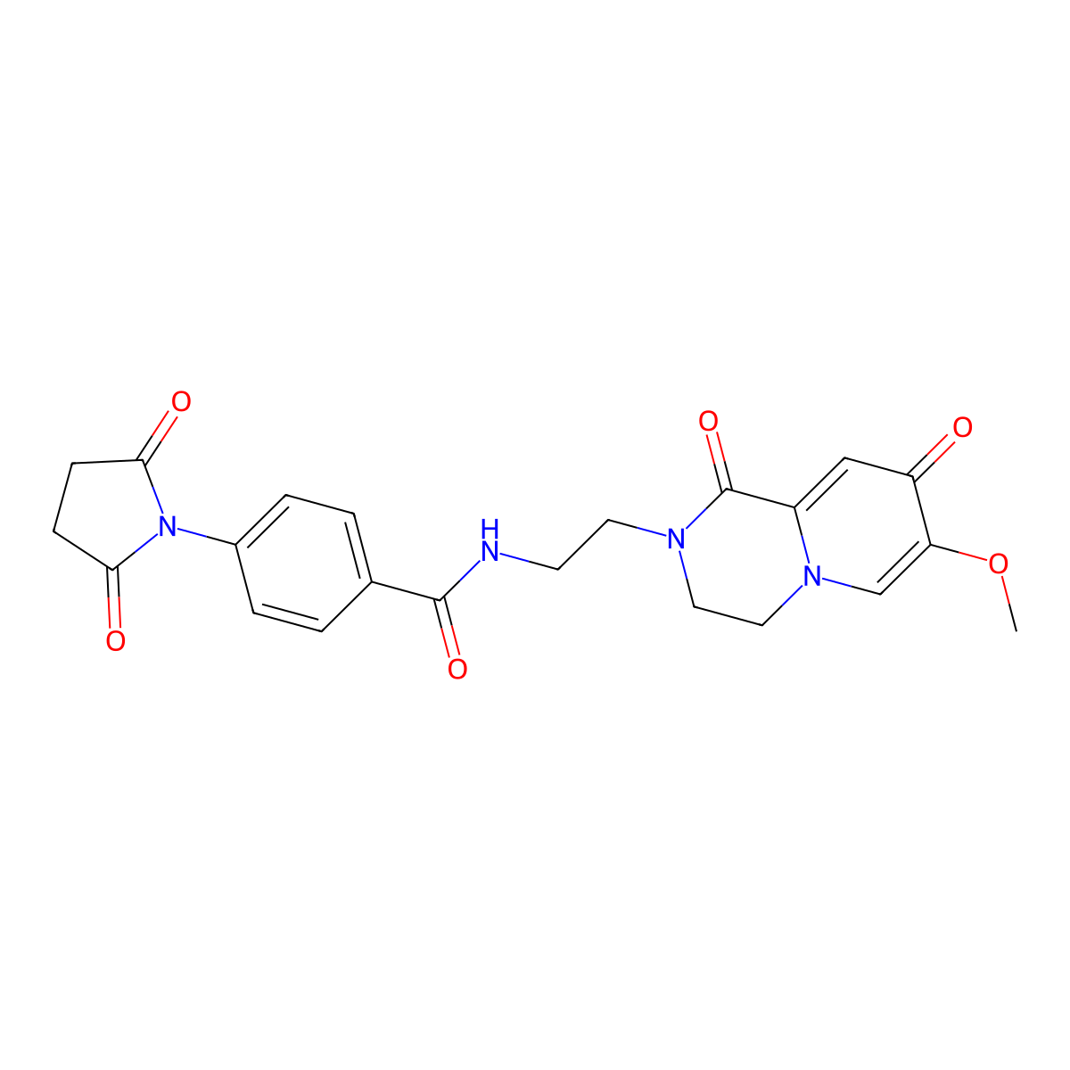 4-(2,5-dioxopyrrolidin-1-yl)-N-(2-(7-methoxy-1,8-dioxo-3,4-dihydro-1H-pyrido[1,2-a]pyrazin-2(8H)-yl)ethyl)benzamide molecular structure, CAS 1040633-35-9
