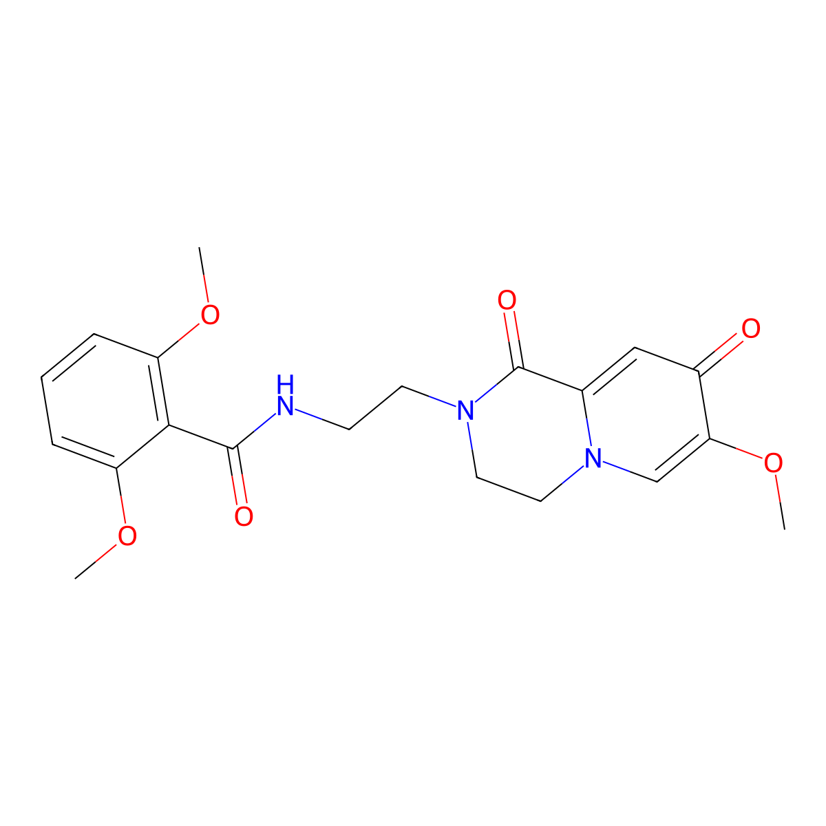 2,6-dimethoxy-N-(2-{7-methoxy-1,8-dioxo-1H,2H,3H,4H,8H-pyrido[1,2-a]pyrazin-2-yl}ethyl)benzamide molecular structure, CAS 1040633-41-7