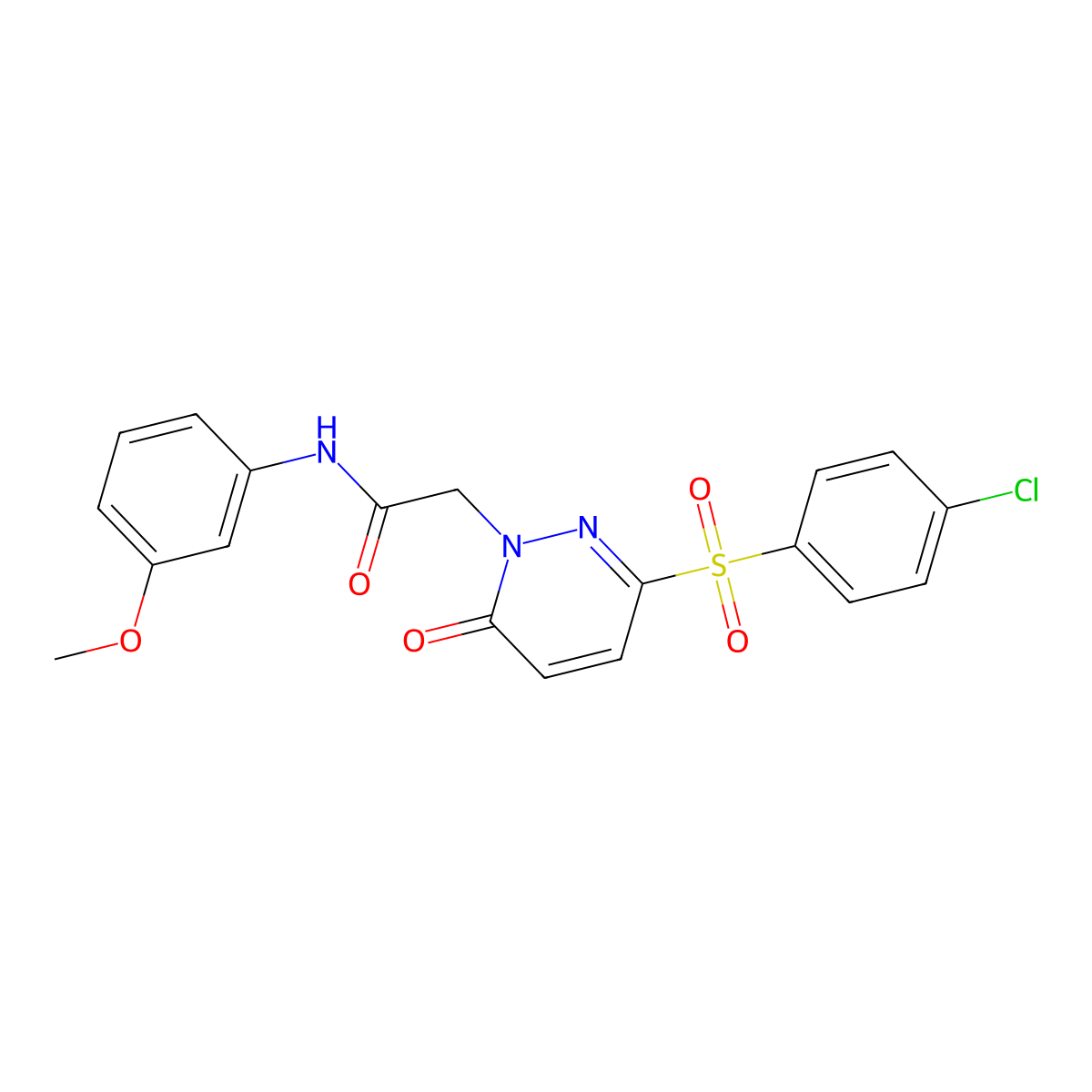 2-[3-(4-chlorobenzenesulfonyl)-6-oxo-1,6-dihydropyridazin-1-yl]-N-(3-methoxyphenyl)acetamide molecular structure, CAS 1040633-55-3
