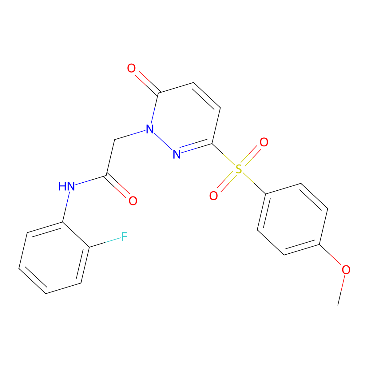 N-(2-fluorophenyl)-2-[3-(4-methoxybenzenesulfonyl)-6-oxo-1,6-dihydropyridazin-1-yl]acetamide molecular structure, CAS 1040633-61-1