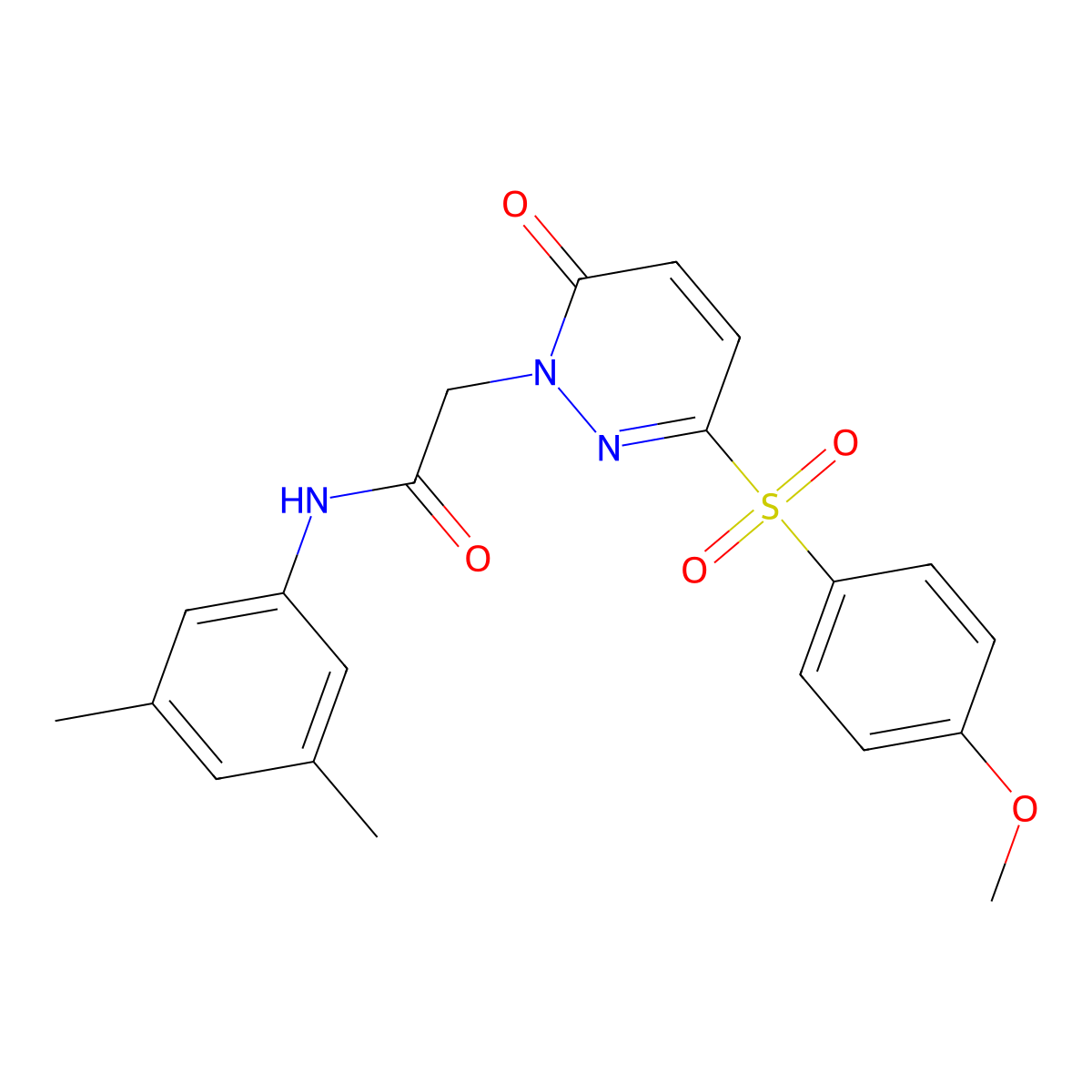 N-(3,5-dimethylphenyl)-2-(3-((4-methoxyphenyl)sulfonyl)-6-oxopyridazin-1(6H)-yl)acetamide molecular structure, CAS 1040633-67-7