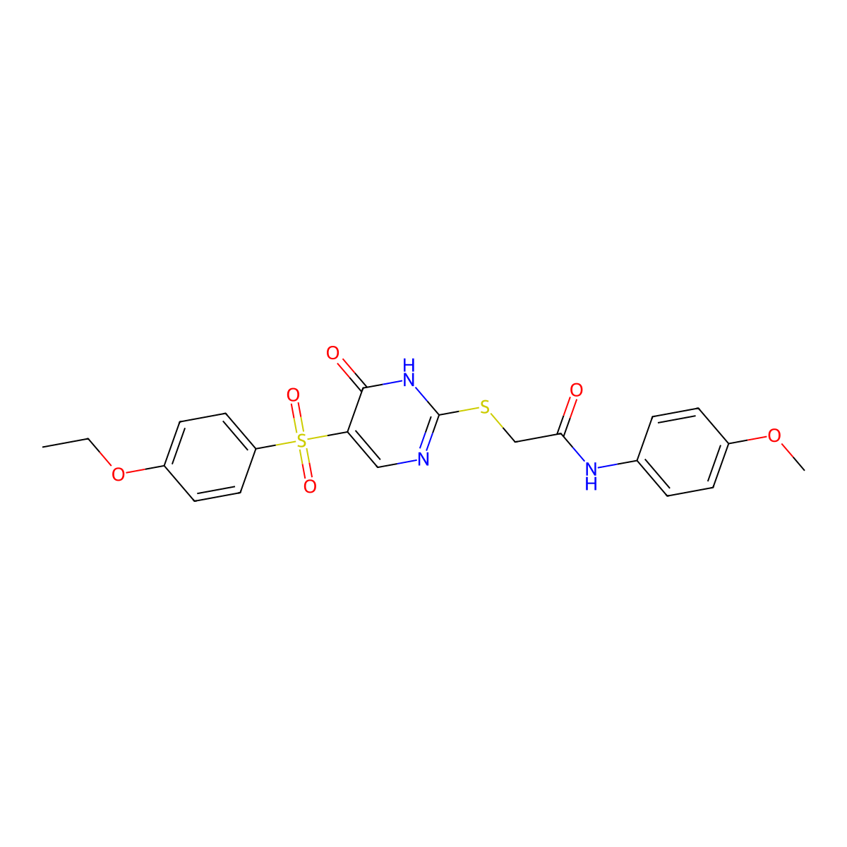 2-{[5-(4-ethoxybenzenesulfonyl)-6-oxo-1,6-dihydropyrimidin-2-yl]sulfanyl}-N-(4-methoxyphenyl)acetamide molecular structure, CAS 1040633-81-5