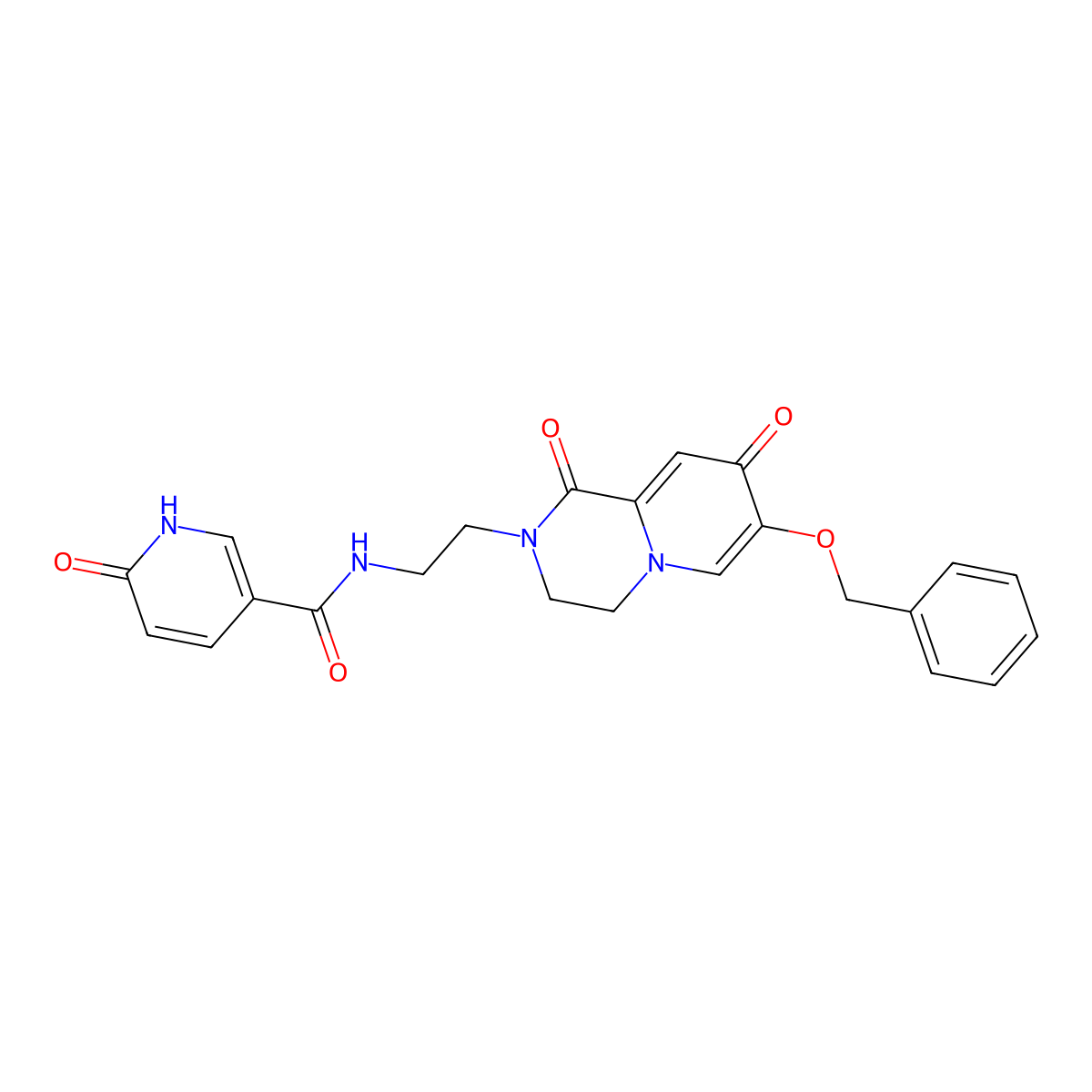 N-(2-(7-(benzyloxy)-1,8-dioxo-3,4-dihydro-1H-pyrido[1,2-a]pyrazin-2(8H)-yl)ethyl)-6-oxo-1,6-dihydropyridine-3-carboxamide molecular structure, CAS 1040633-83-7
