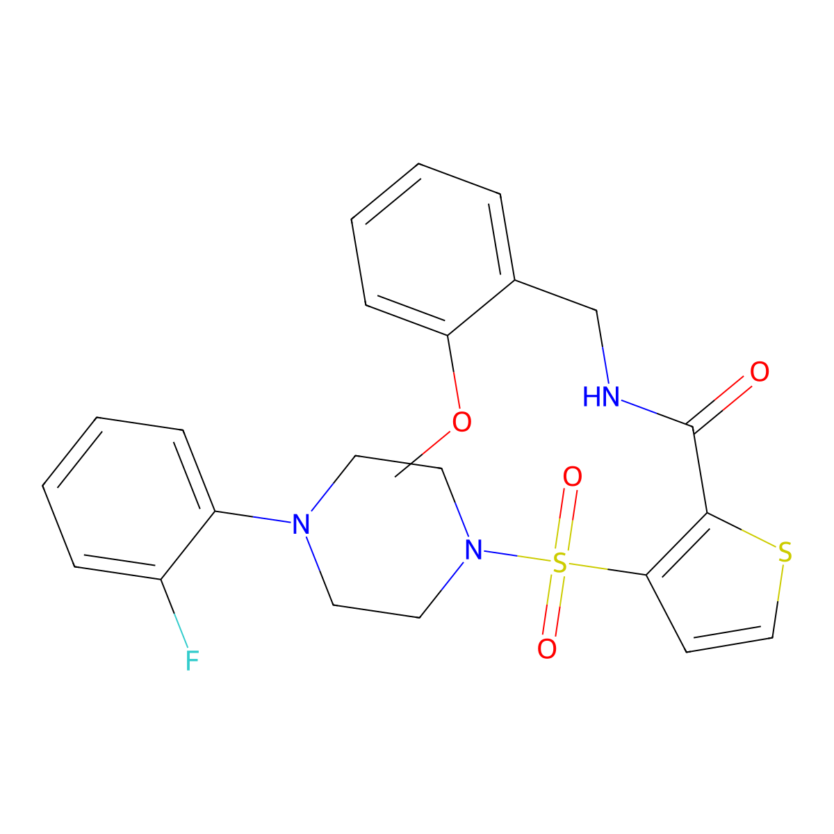 3-{[4-(2-fluorophenyl)piperazin-1-yl]sulfonyl}-N-[(2-methoxyphenyl)methyl]thiophene-2-carboxamide molecular structure, CAS 1040633-86-0