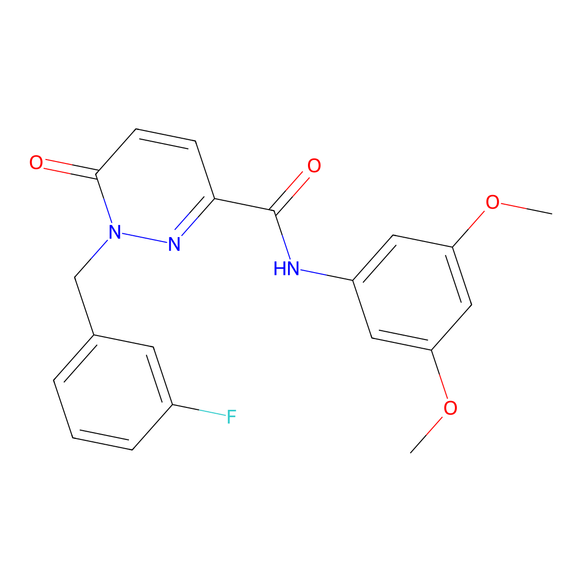 N-(3,5-dimethoxyphenyl)-1-(3-fluorobenzyl)-6-oxo-1,6-dihydropyridazine-3-carboxamide molecular structure, CAS 1040633-92-8