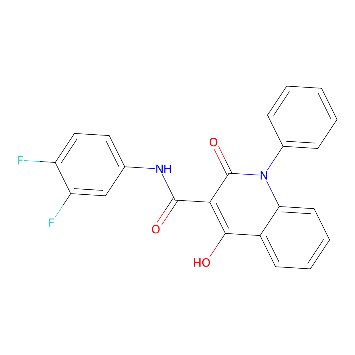 N-(3,4-difluorophenyl)-4-hydroxy-2-oxo-1-phenyl-1,2-dihydroquinoline-3-carboxamide molecular structure, CAS 1040633-94-0