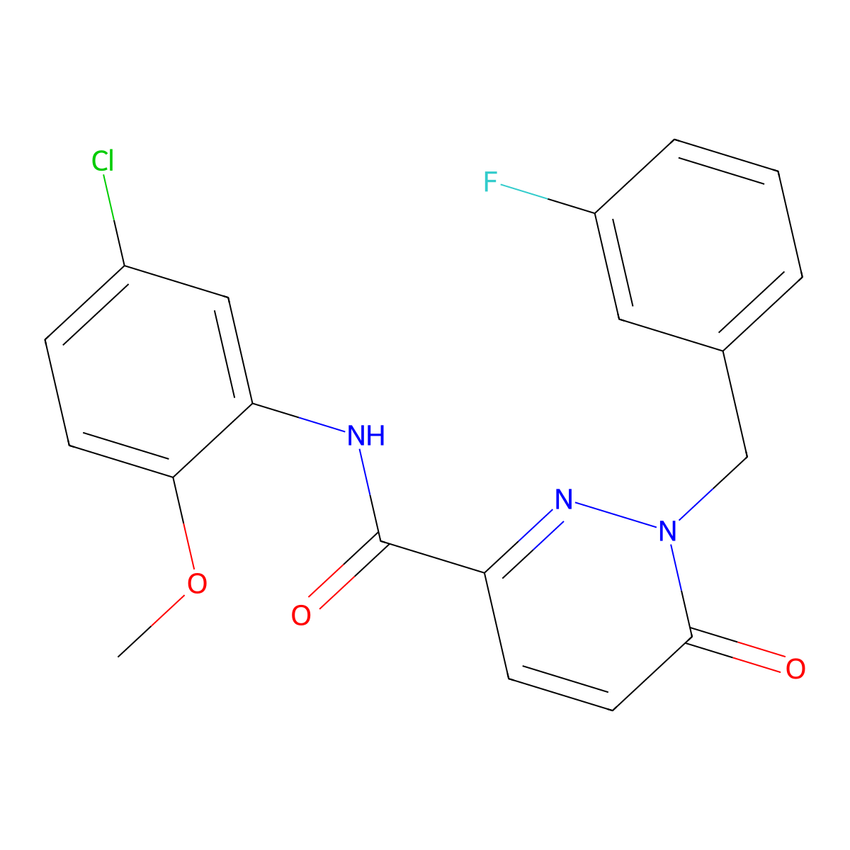 N-(5-chloro-2-methoxyphenyl)-1-(3-fluorobenzyl)-6-oxo-1,6-dihydropyridazine-3-carboxamide molecular structure, CAS 1040633-99-5